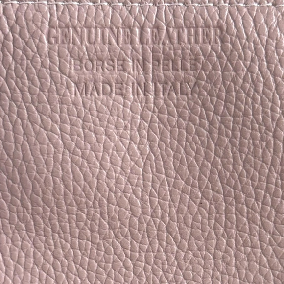 Borse in Pelle Pebbled Leather Crossbody Purse Italy Adjustable Strap Mauve Pink - Picture 3 of 9